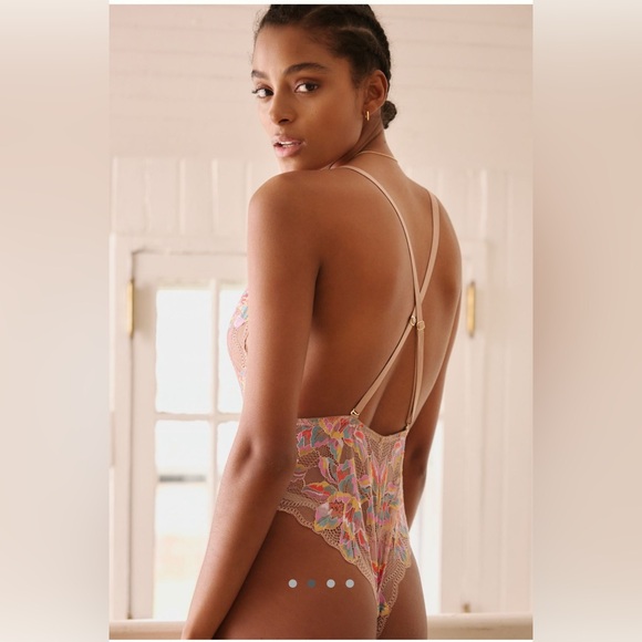 NWT Cosabella for Anthropologie Floral Embroidered Bodysuit - Picture 2 of 4